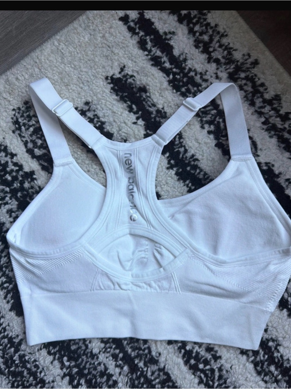 New Balance White Racerback Performance Sports Bra - Picture 2 of 2